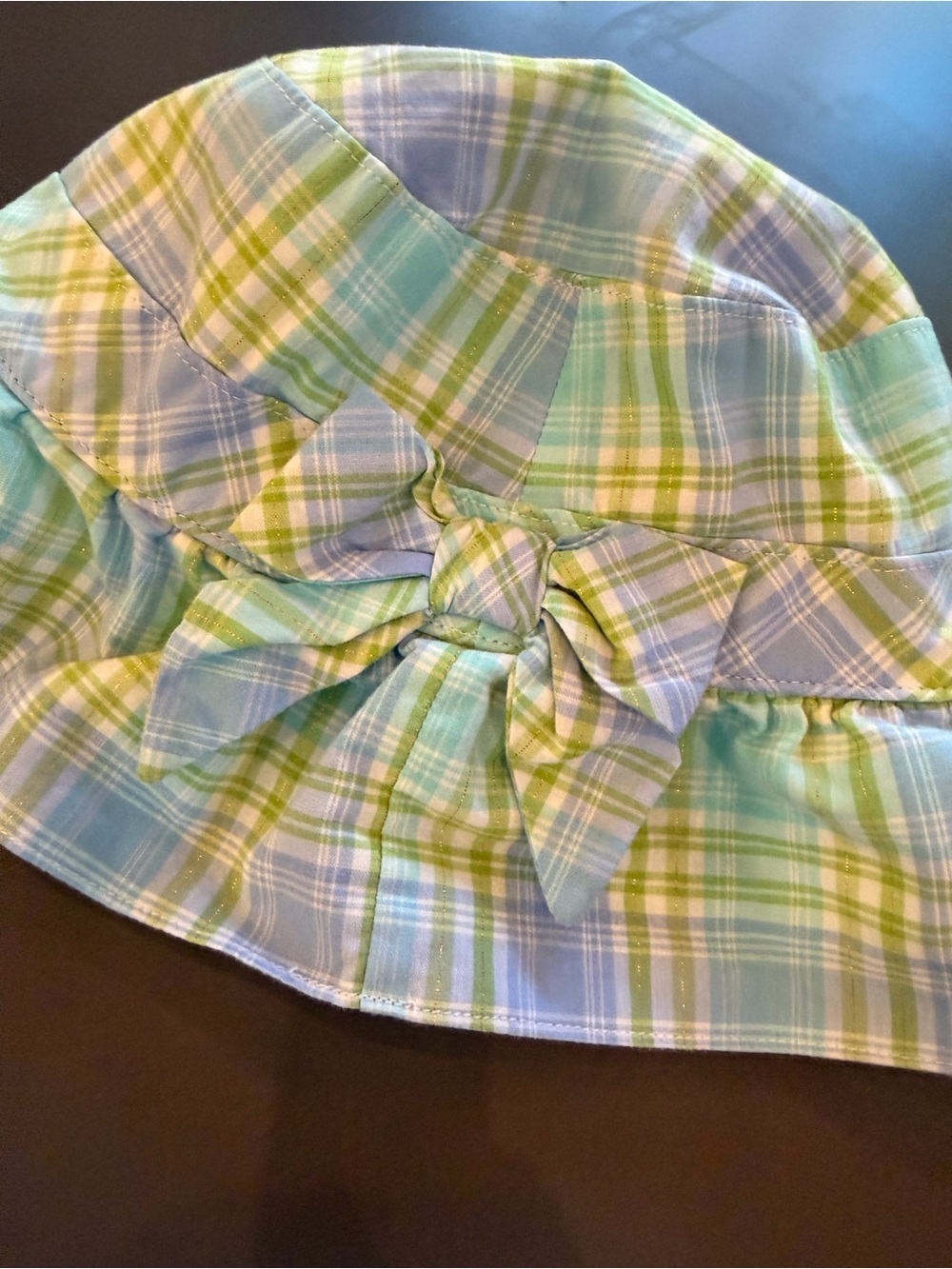Plaid Bow Sun Hat for Kids - Green & Blue…Janie & Jack 4T-5T